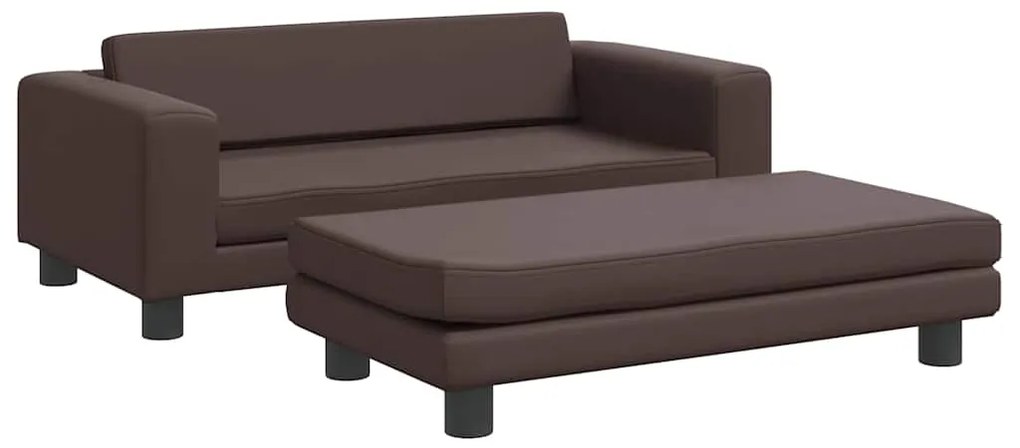 vidaXL Κρεβάτι Σκύλου με Προέκταση Καφέ 100x50x30 εκ. Συνθετικό Δέρμα