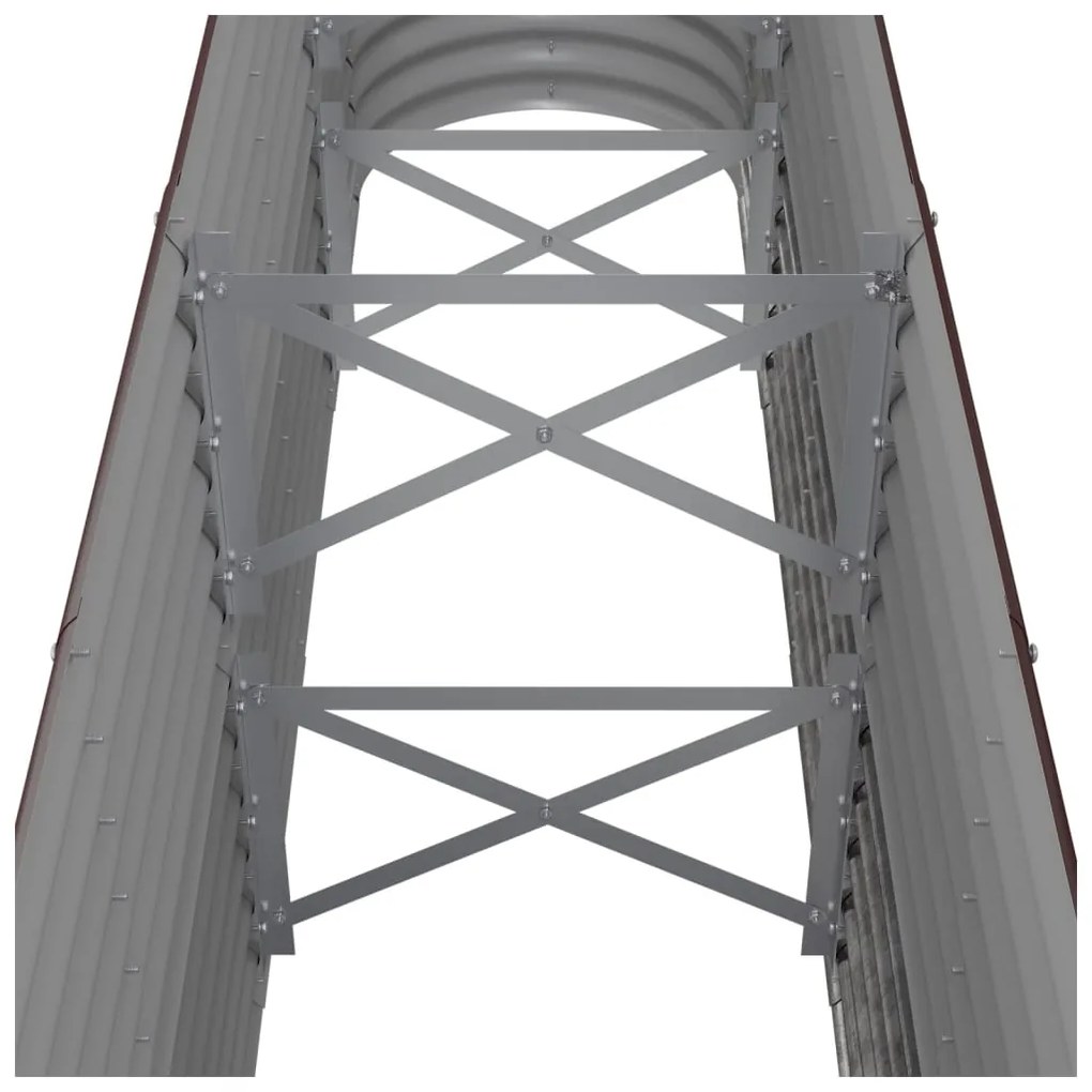 vidaXL Ζαρντινιέρα Καφέ 260x40x68 εκ. Γαλβανισμένος χάλυβας