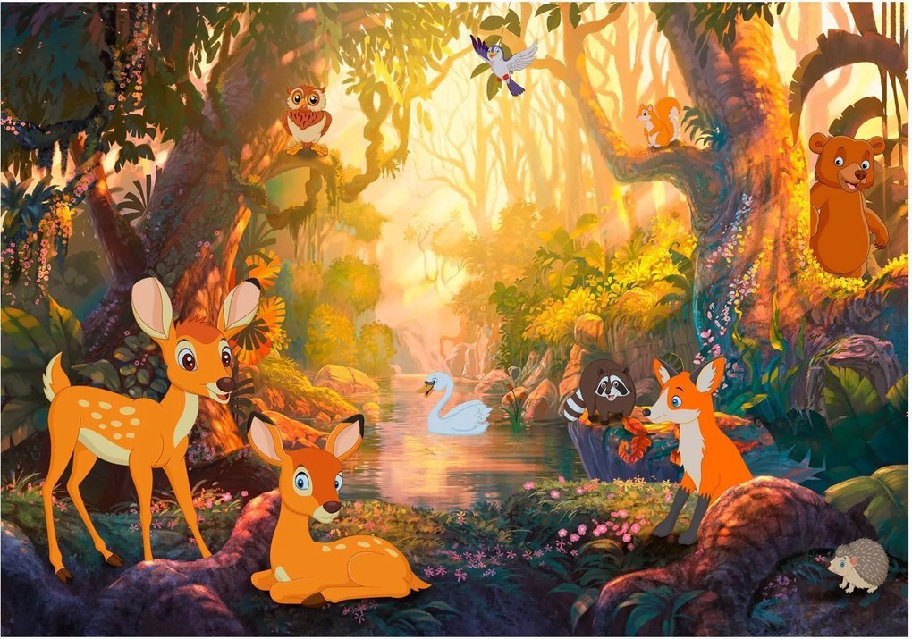 Αυτοκόλλητη φωτοταπετσαρία - Animals in the Forest - 245x175