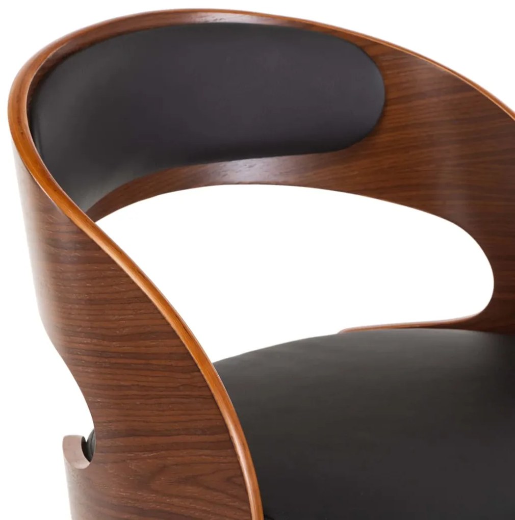 vidaXL Καρέκλα Γραφείου Περιστρεφόμενη Μαύρη Λυγισ. Ξύλο/Συνθετ. Δέρμα