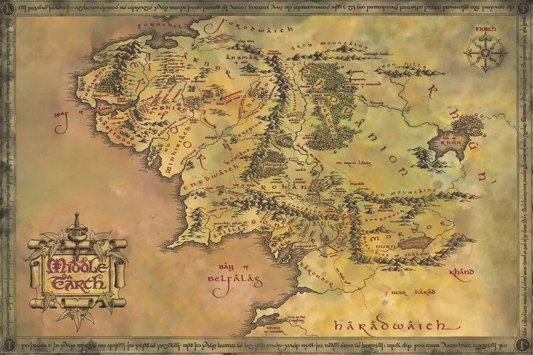 XXL Αφίσα The Lord of the Rings - Middle Earth