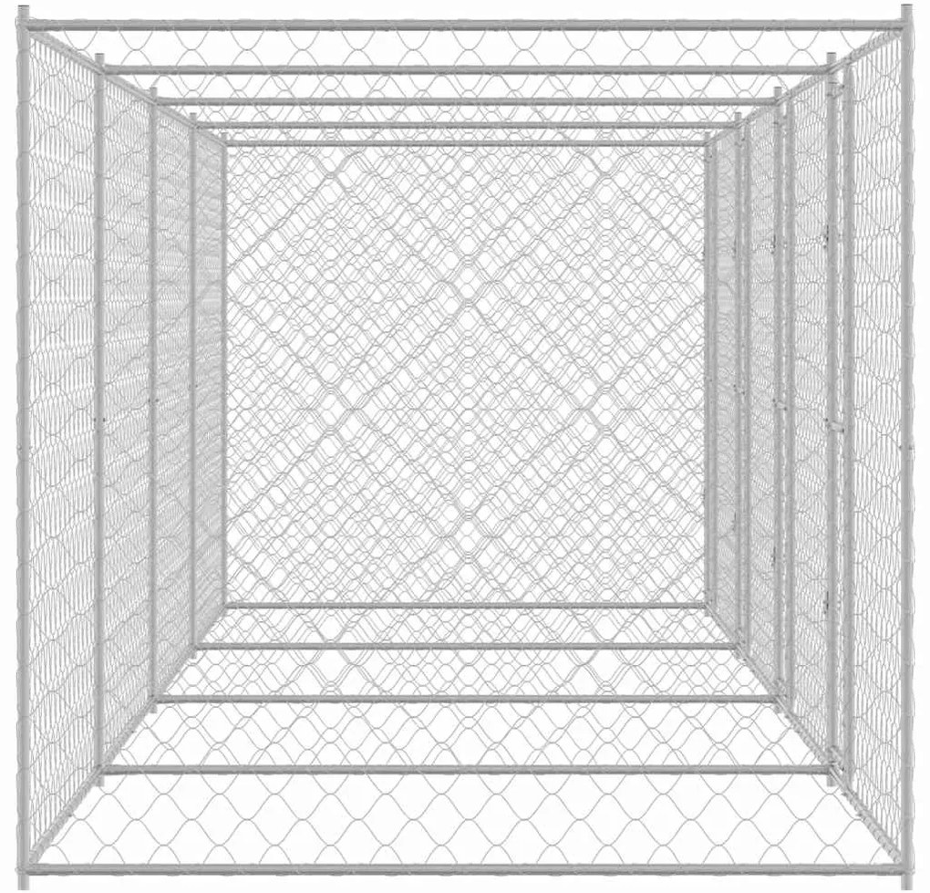 vidaXL Κλουβί σκύλου Ασημί 800 x 200 x 200 εκ. Επικαλυμμένος Χάλυβας