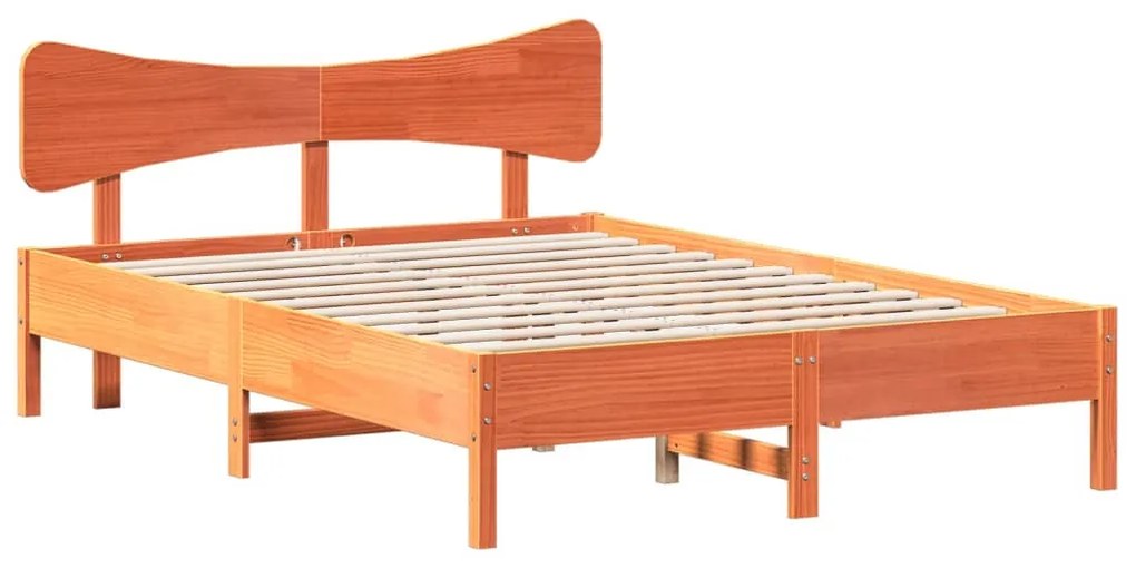 vidaXL Σκελετός Κρεβ. Χωρίς Στρώμα Καφέ Κεριού 150x200 εκ Μασίφ Πεύκο