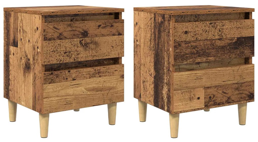 Κρεβάτια Ντουλάπες με συρτάρι 2 pcs Παλιό Ξύλο 40 x 35 x 50 εκ.