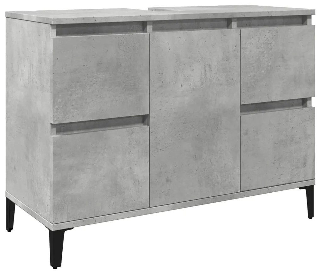 vidaXL Ντουλάπι Νιπτήρα Γκρι Σκυρ. 80 x 33 x 60 εκ. Επεξεργασμένο Ξύλο
