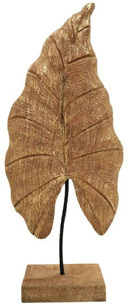 Διακοσμητικό Φύλλο Thelx 312-000006 24,5x8,5x57,5cm Gold-Black Inart Metal,Wood