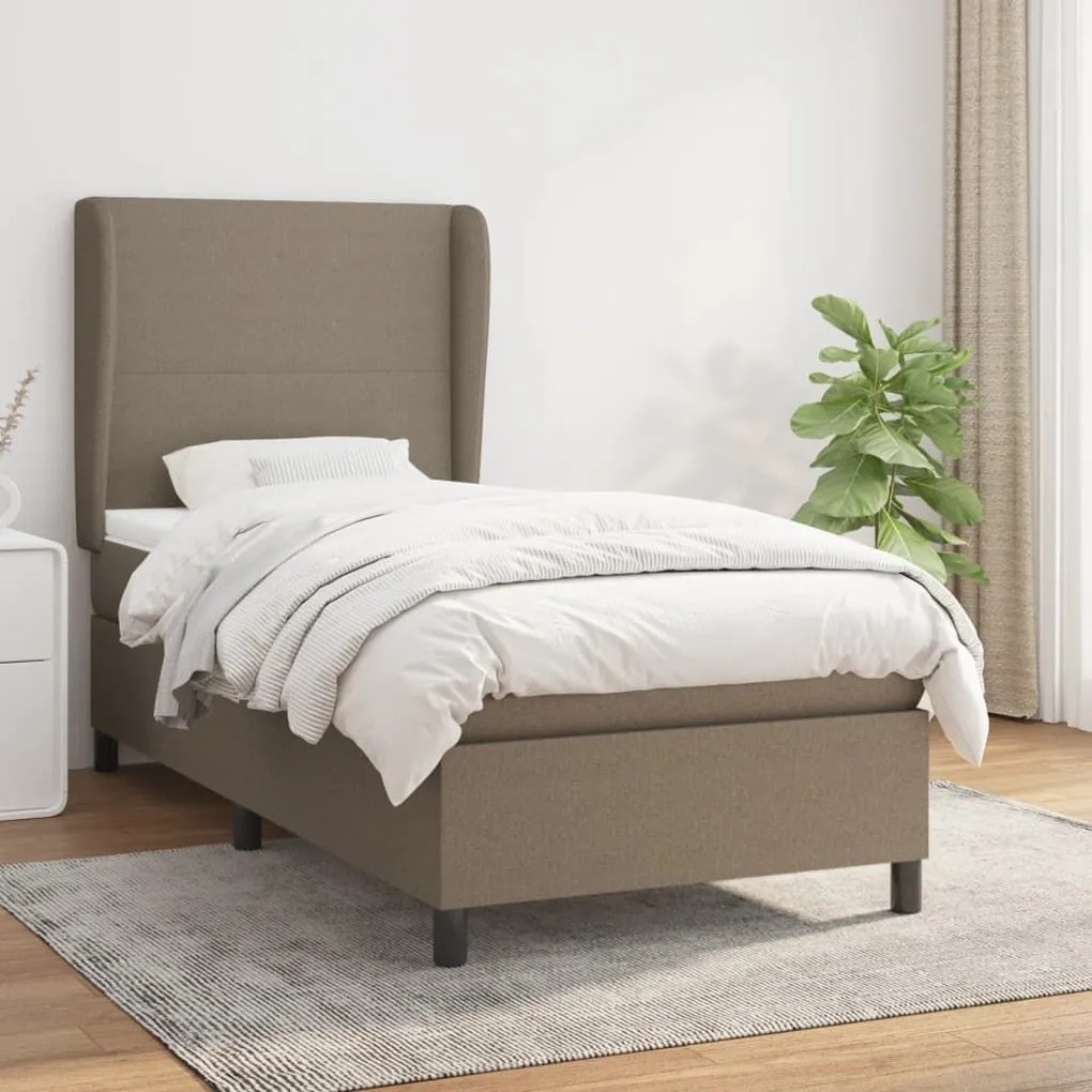 ΚΡΕΒΑΤΙ BOXSPRING ΜΕ ΣΤΡΩΜΑ TAUPE 100 X 200 ΕΚ. ΥΦΑΣΜΑΤΙΝΟ 3127785