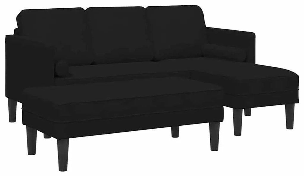 vidaXL Σετ Καναπέ 2 pcs Μαύρο 173 x 131 x 67 εκ Βελούδο