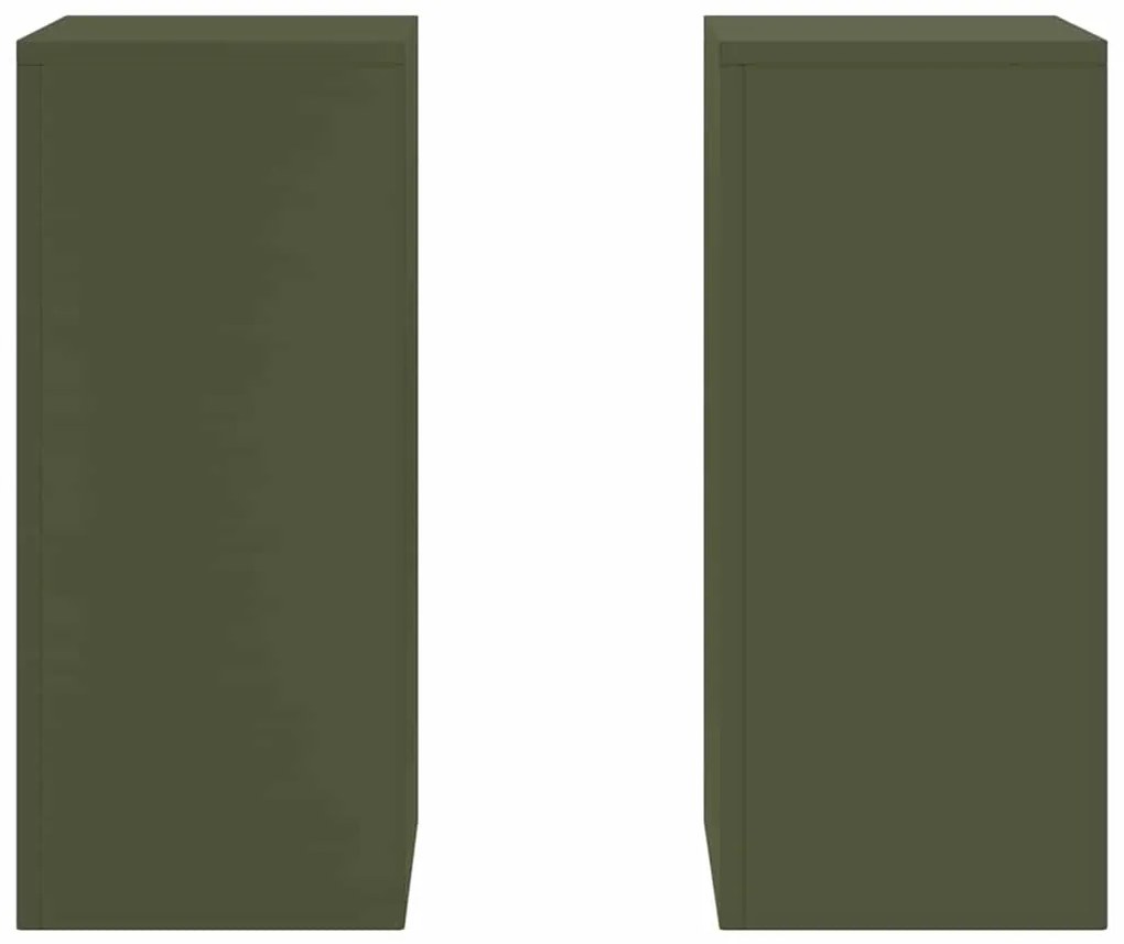 vidaXL στηλοβάτες γλαστρών , ελιά, 2 τμχ, 24 x 24 x 55 εκ., μεταλλικές