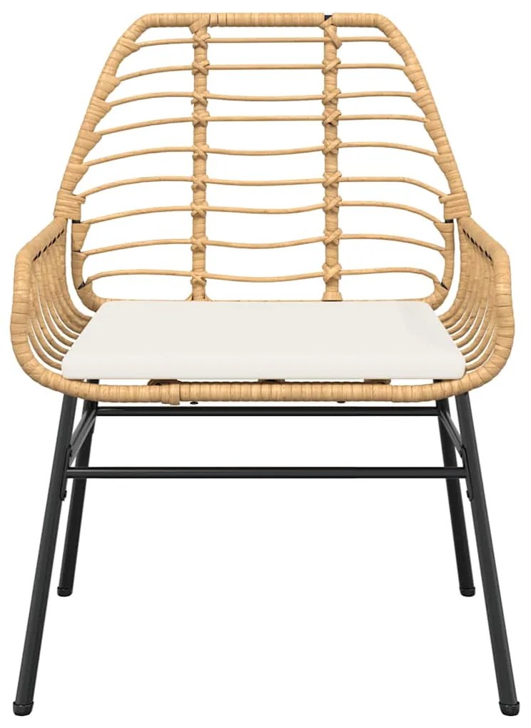 vidaXL Σετ Τραπεζαρίας Κήπου 7 τεμ. Καφέ Συνθ. Ρατάν / Γυαλί Μαξιλάρια