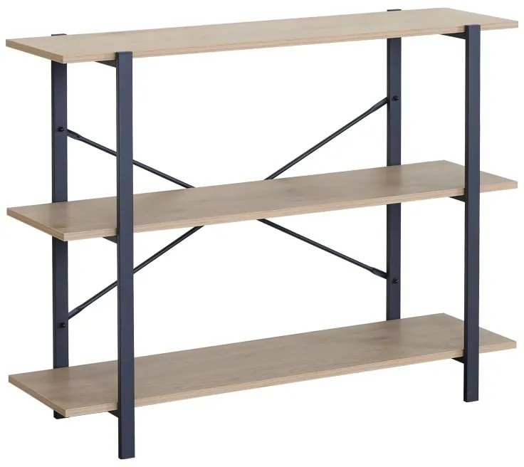 Επιδαπέδια ραφιέρα Nebranzo pakoworld σε oak απόχρωση με μαύρο μέταλλο 106x35x80εκ