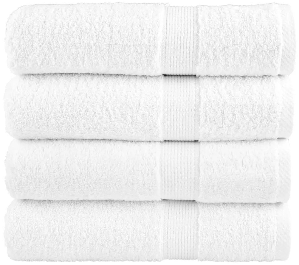vidaXL Πετσέτες Μπάνιου Premium SOLUND 4 Τεμ Λευκές 70x140εκ 600γρ/μ²