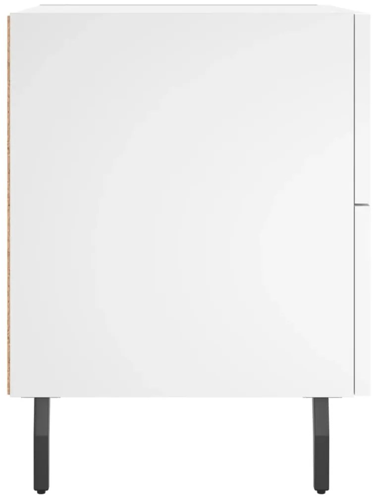 vidaXL Κομοδίνο Λευκό 40 x 35 x 47,5 εκ. από Επεξεργασμένο Ξύλο