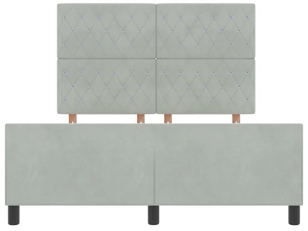 vidaXL Σκελετός Κρεβατιού Ανοιχτό γκρι 140 x 200 cm Βελούδο