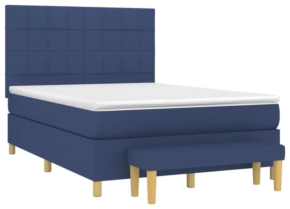 ΚΡΕΒΑΤΙ BOXSPRING ΜΕ ΣΤΡΩΜΑ ΜΠΛΕ 140X200 ΕΚ. ΥΦΑΣΜΑΤΙΝΟ 3137163