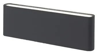 Απλίκα Τοίχου Ορθογώνια Πλακέ 28L 2x12w 3000K Αλουμινίου ΦOS_ME-17-00674-19-Ανθρακί 17-00674-19
