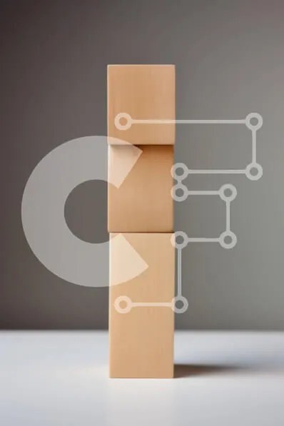 Intra Συλλεκτικό Ξύλινο Παζλ Plywood  4mm - Ξύλινος πύργος σε λευκό τραπέζι | Φωτογραφία Αρχείου Σε Ξύλινο Κουτί - Διαστάσεις: 10x10 cm – 25 κομμάτια