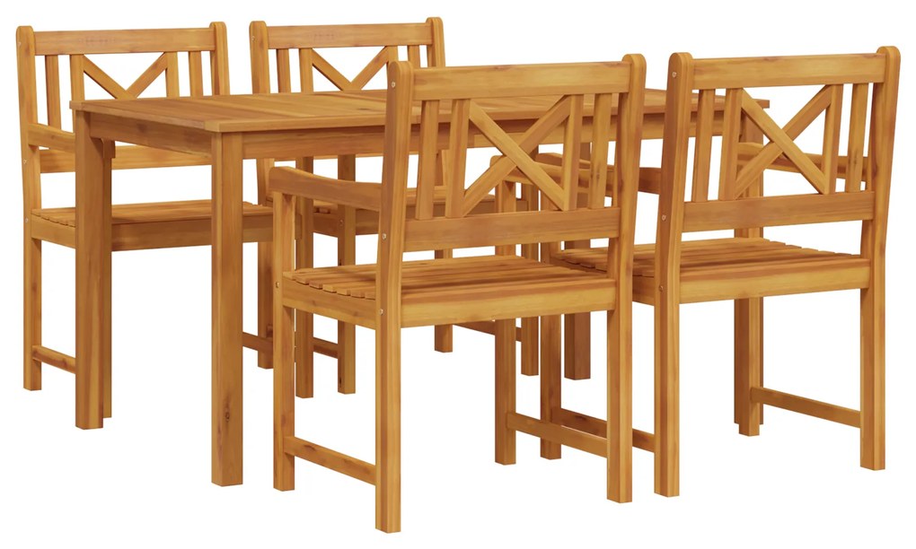 vidaXL Σέτ φαγητού για κήπο 5 pcs Καφέ Μασίφ ξύλο ακακίας
