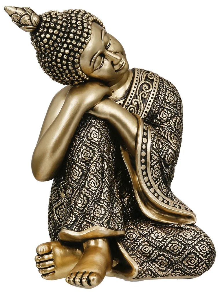 Figure Buddha Synthetic Resin Χρυσόχρωμο 10X10X17Cm 10X10X17Cm-05161497