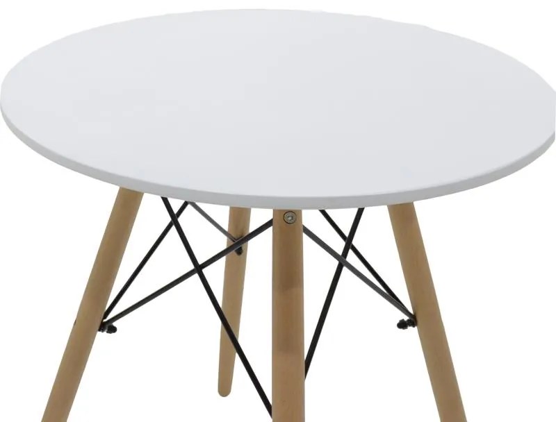 Σετ Τραπεζαρίας Aurora-Julita 3τεμ pp-mdf σε λευκό-φυσική απόχρωση Φ60x73εκ 60x60x73 εκ.