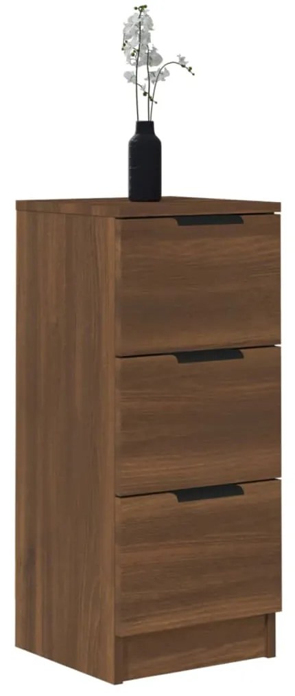 vidaXL Συρταριέρες 2 τεμ. Καφέ Δρυς 30x30x70 εκ. Επεξεργασμένο Ξύλο