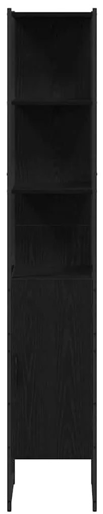 vidaXL Σετ Επίπλων Μπάνιου με ράφι 3 pcs Μαύρο 33 x 33 x 185.5 εκ
