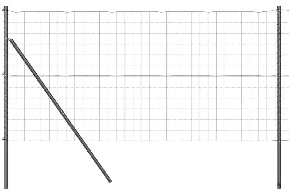vidaXL Φράχτης με Στήλες. Γκρι 1.4 x 10 m Ατσάλι
