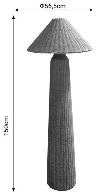 Φωτιστικό δαπέδου Mesulus Inart Ε27 φυσικό ρατάν Φ56.5x150εκ