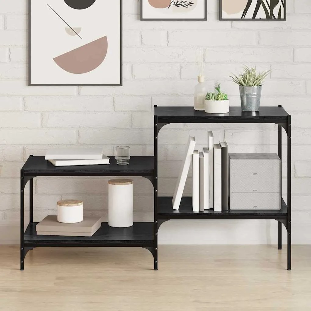 vidaXL Δίσκος Βιβλιοθήκης 4 pcs Μαύρο 100 x 40 x 1.5 εκ. Μοριοσανίδα