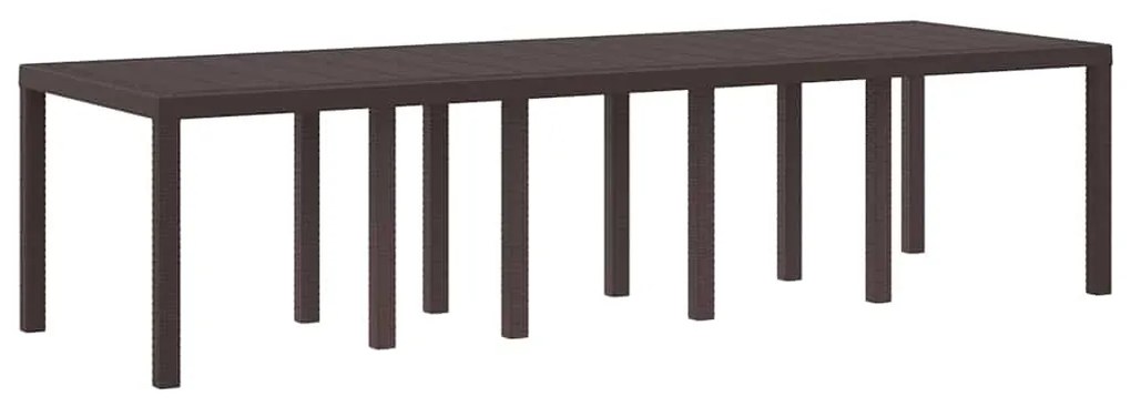 vidaXL Σέτ φαγητού για κήπο 11 pcs Καφέ και Ταπεί Πολυ ράταν