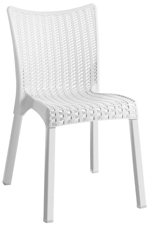 DORET Καρέκλα Στοιβαζόμενη PP Άσπρο, με πόδι αλουμινίου 50x55x83cm