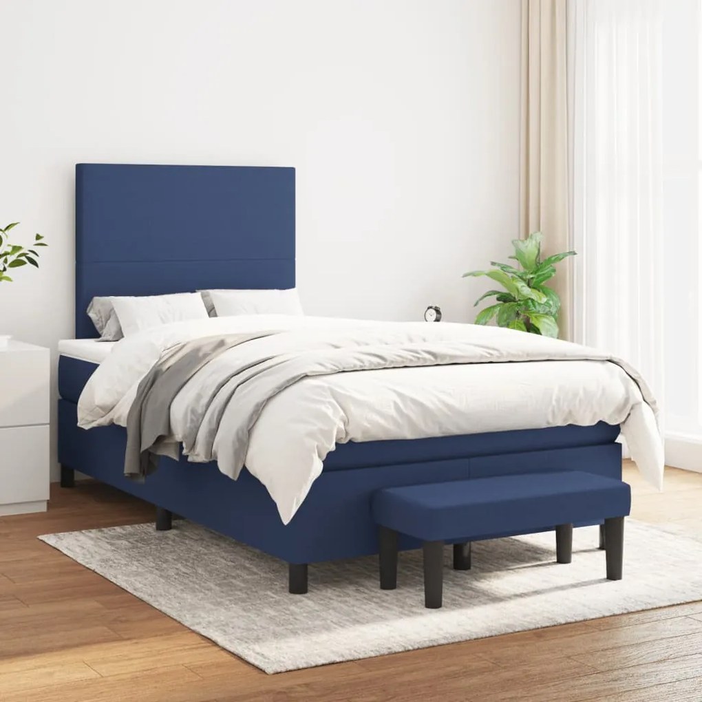 ΚΡΕΒΑΤΙ BOXSPRING ΜΕ ΣΤΡΩΜΑ ΜΠΛΕ 120X190 ΕΚ. ΥΦΑΣΜΑΤΙΝΟ 3270347