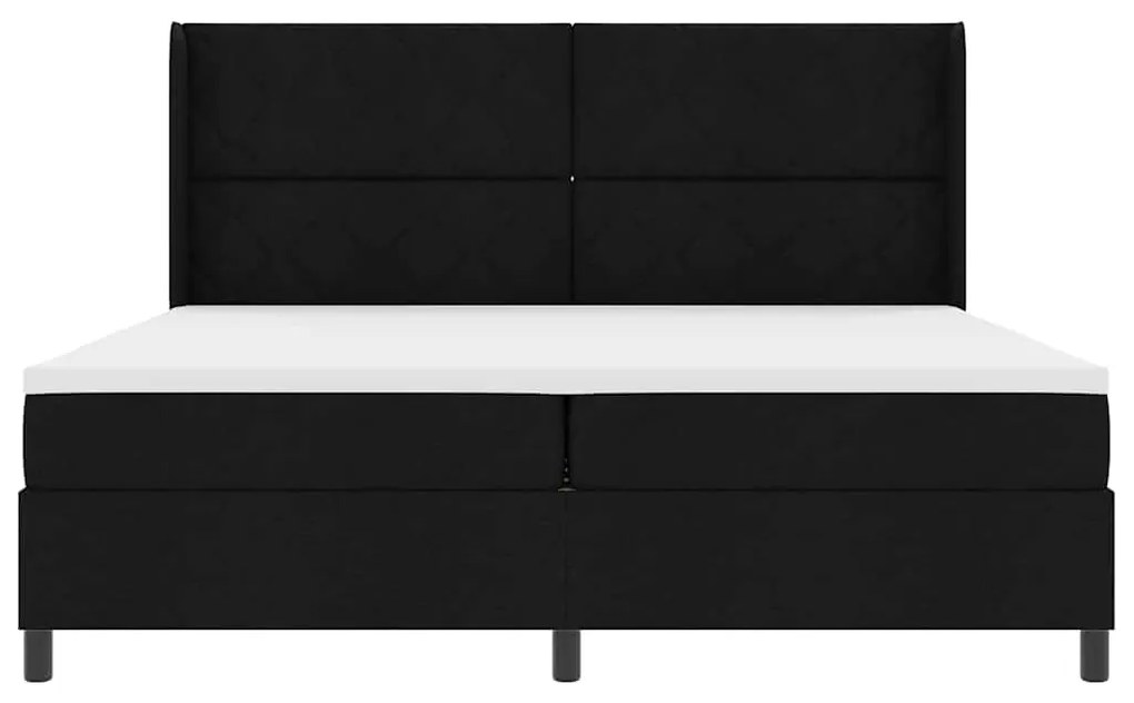 vidaXL Κρεβάτι με ελατήρια με στρώμα Μαύρο 200 x 200 cm ύφασμα