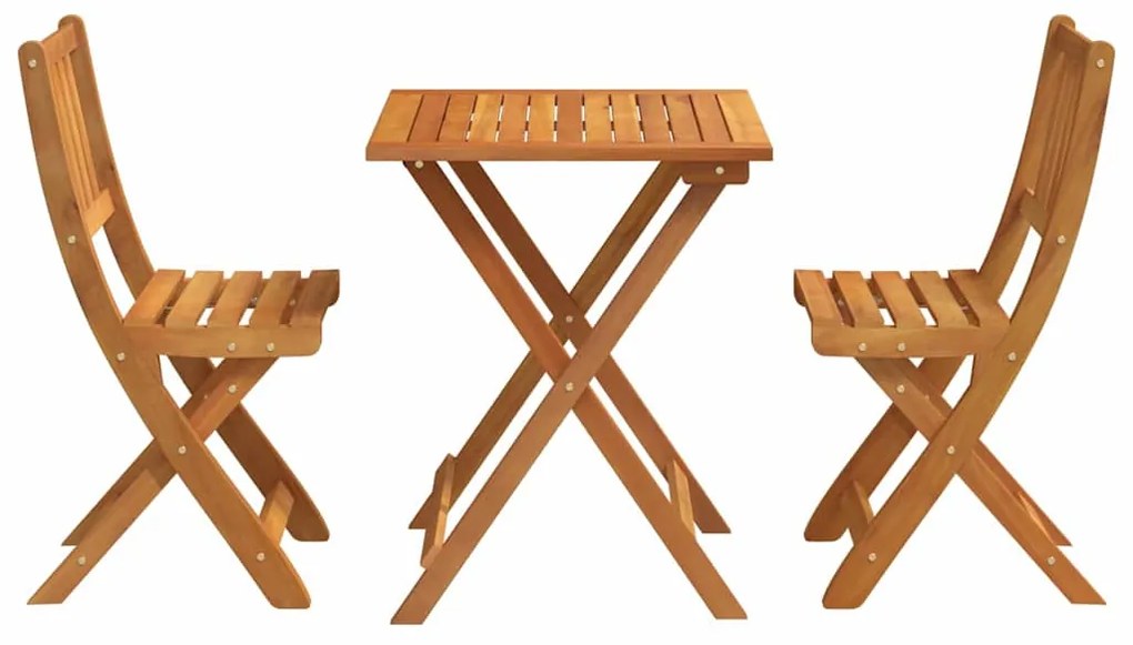 vidaXL Σετ μπιστρό 3 pcs Καφέ Μασίφ ξύλο ακακίας