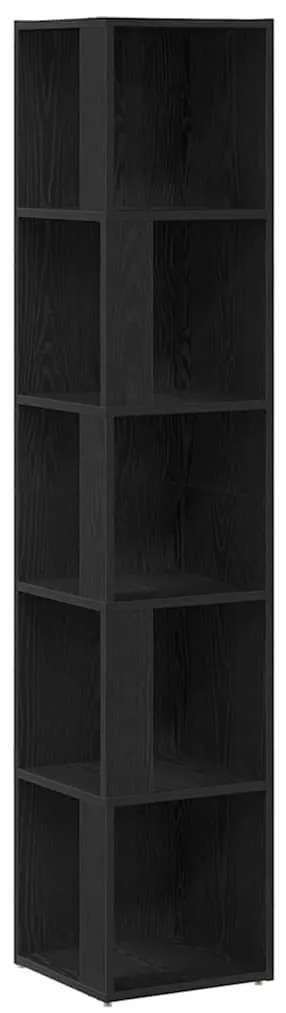 vidaXL Γωνιακή Ντουλάπα Μαύρη Δρυ 33x33x164,5 εκ. Ξύλο Επεξεργασμένο