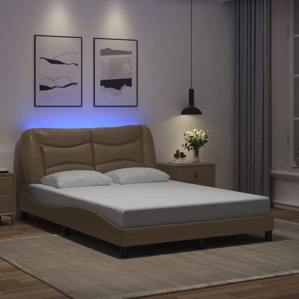 Πλαίσιο Κρεβατιού με LED 120x200 εκ. Συνθετικό Δέρμα