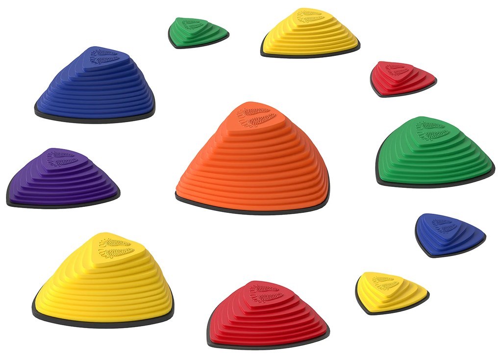 AIYAPLAY Σετ 11 Τεμαχίων Πέτρες Ισορροπίας, Αντιολισθητικό Σχέδιο, Για Εσωτερικούς & Εξωτερικούς Χώρους, Στοιβάζονται, Πολύχρωμο