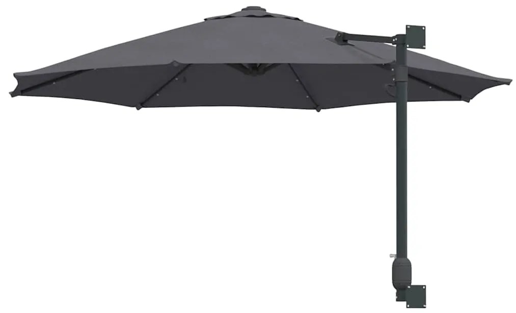 vidaXL Ομπρέλα Κήπου με φώτα λωρίδας LED Ανθρακί 248 x 248 x 148 εκ.