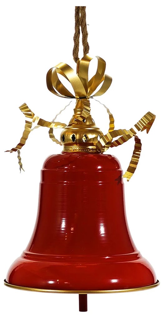 Χριστουγεννιάτικο Κρεμαστό Καμπανάκι Κόκκινο 45cm