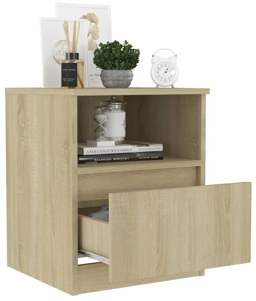 vidaXL Κομοδίνα 2 τεμ. Sonoma Δρυς 40 x 40 x 50 εκ. από Επεξ. Ξύλο