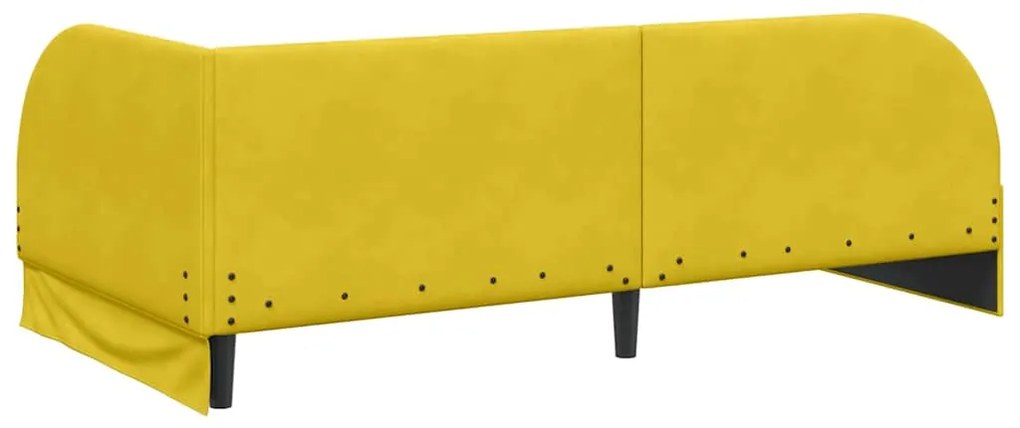 vidaXL Κρεβάτι Γωνίας με κεφαλάρι Κίτρινο 90 x 200 cm Βελούδο