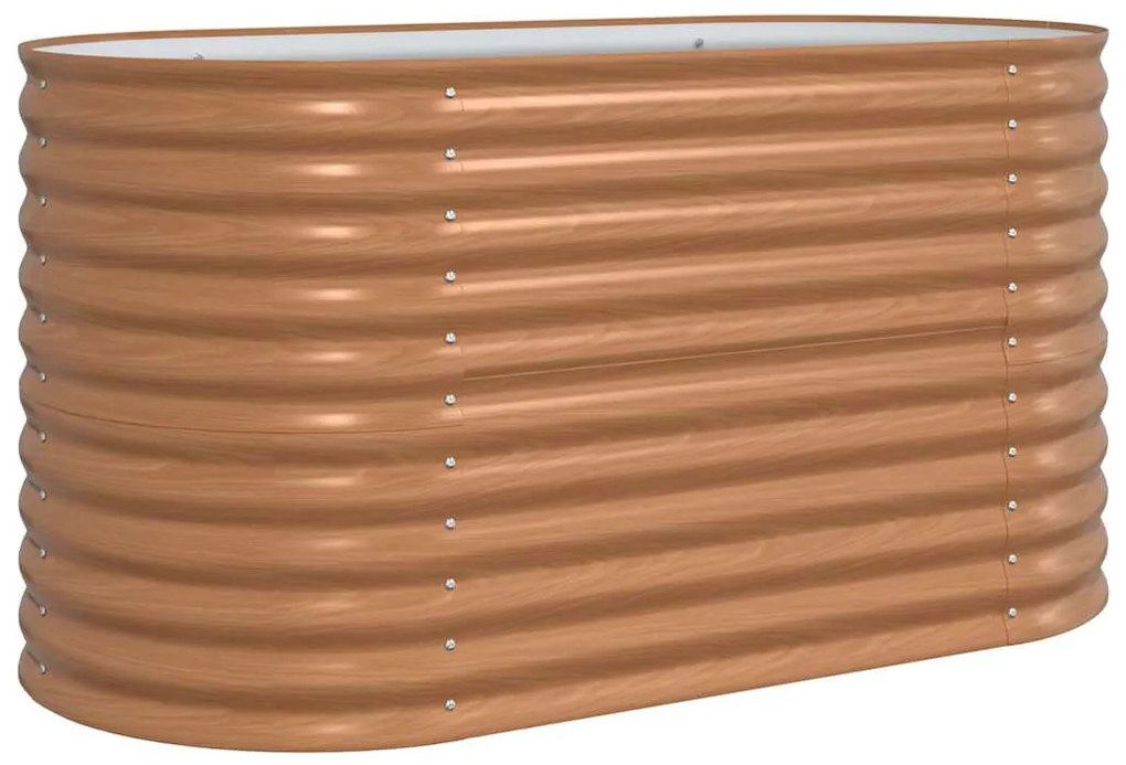 vidaXL Υψωμένος Κήπος Καφέ με Ξύλινη Όψη 160 x 80 x 81 εκ. Μεταλλικός