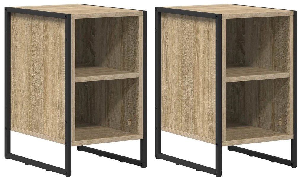 vidaXL Κομοδίνο 2 pcs Σονόμα 39.5 x 30 x 50 εκ Επεξεργασμένο ξύλο