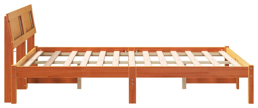 vidaXL Σκελετός Κρεβατιού Καφέ κεριού 140 x 190 cm Ξύλο πεύκου