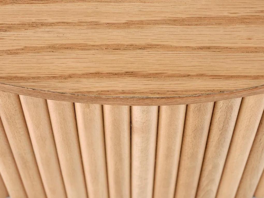 Τραπεζάκι σαλονιού Houston 1222, Ανοιχτό χρώμα ξύλου, 41cm, Ινοσανίδες μέσης πυκνότητας, Φυσικό ξύλο καπλαμά, Στρόγγυλος | Epipla1.gr