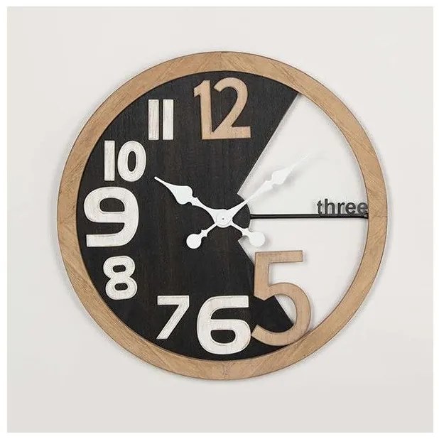Ρολόι Τοίχου Ξύλινο Μαύρο 59.5x3x59.5cm 753-13015 Estheti 753-13015 Μαύρο