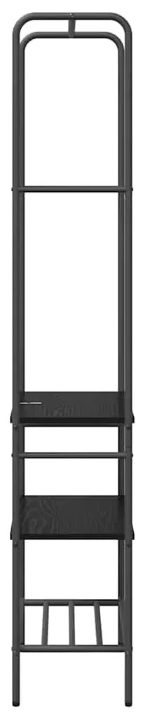 vidaXL Ράφι ρούχων με ράφια με ράφι Μαύρη δρυς 60 x 30 x 171 εκ