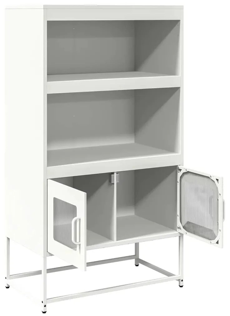 Highboard Λευκό 68x39x123 cm Ατσάλι - Λευκό