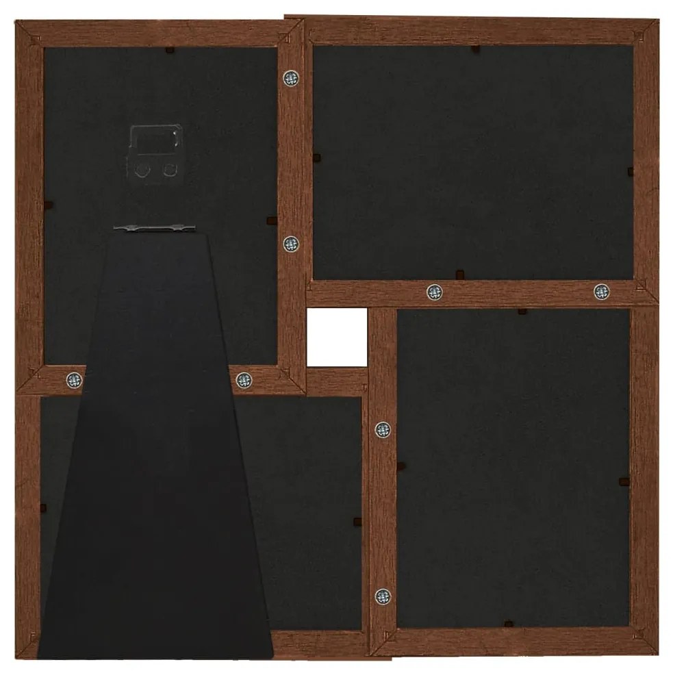 vidaXL Πλαίσιο Φωτογραφιών Κολάζ Σκ. Καφέ για Φωτ. 4 x (10x15εκ.) MDF