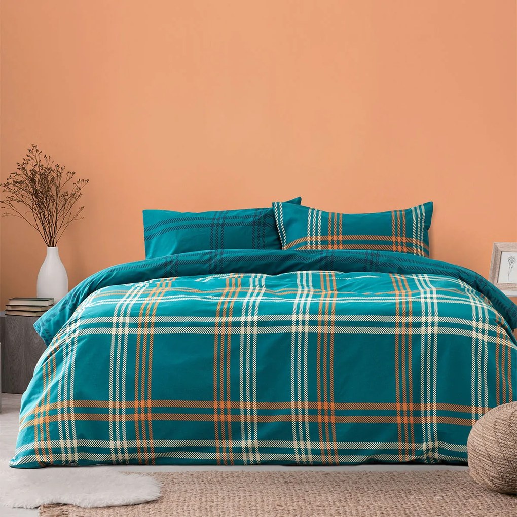 Παπλωματοθήκη Υπέρδιπλη (Σετ 225x245) 2 Όψεων Kocoon Nolan Blue